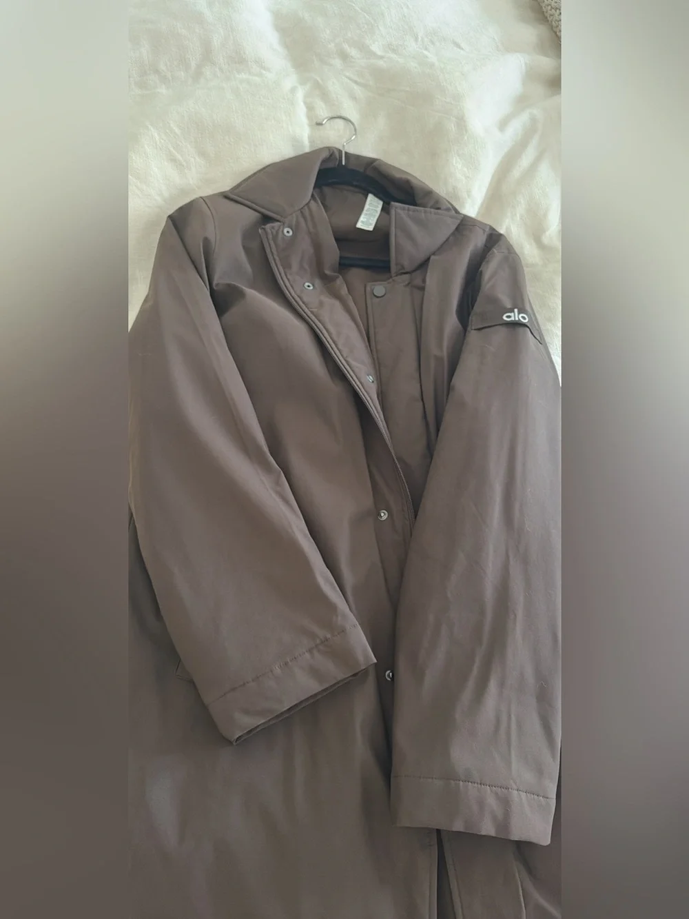 ALO Yoga Brown Women's Raincoat with Subtle Logo